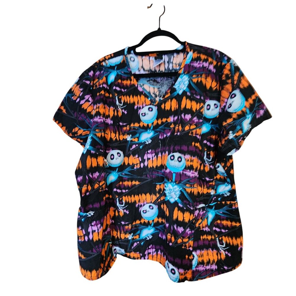 Disney The Nightmare Before Christmas 3XL Scrub Top Jack Skellington